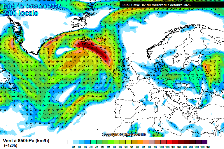 Vent a 850 hPa previst per als pròxims dies.