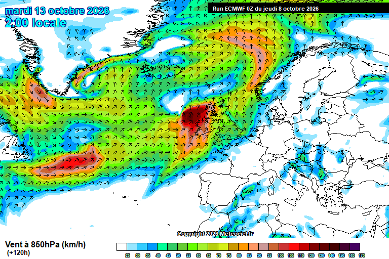 Vent a 850 hPa previst per als pròxims dies.